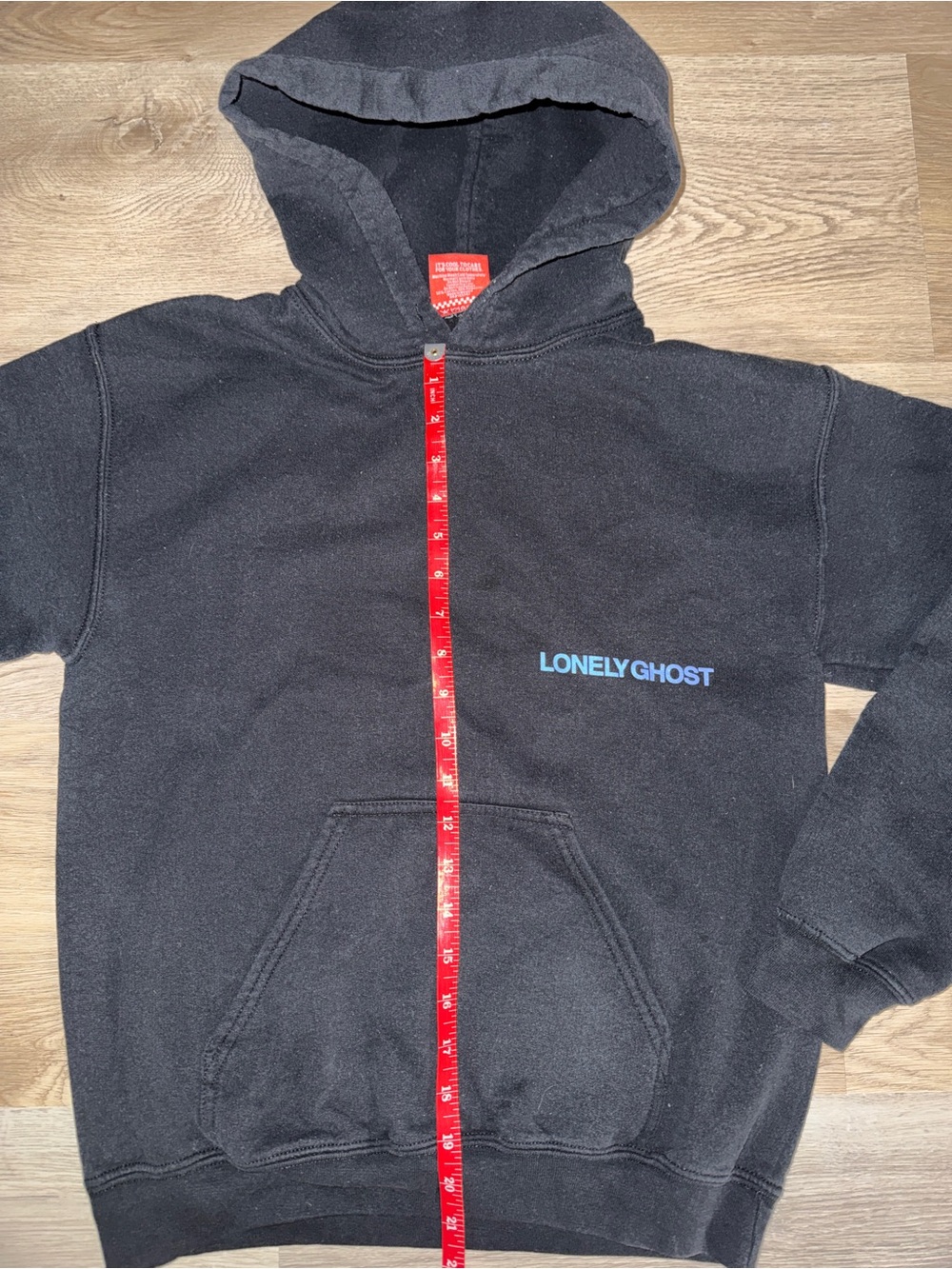 LONELY GHOST Black Crewneck Sweatshirt with Blue Logo - Picture 7 of 7